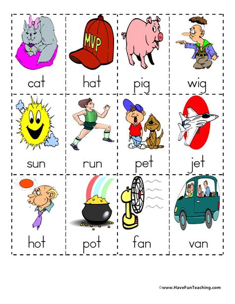 Rhyming Words Matching Activity Have Fun Teaching