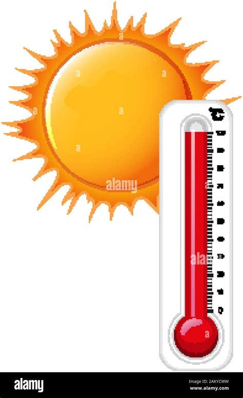 Thermometer And Hot Sun Illustration Stock Vector Image And Art Alamy