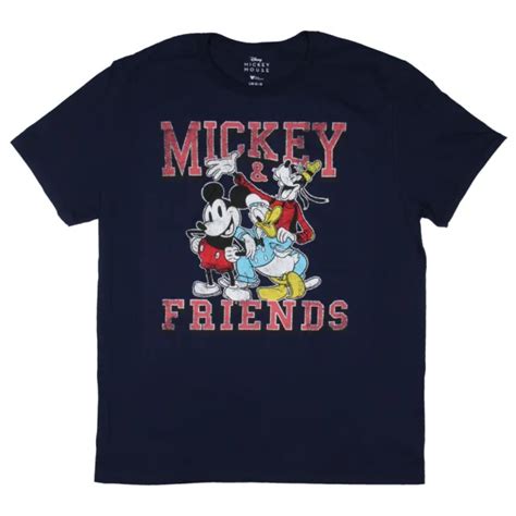 Disney Mens Mickey Mouse And Friends Goofy Donald Adult Distressed T