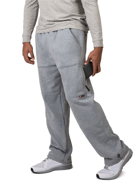 Vibes Mens Cargo Zipper Pocket Sweatpants Adjustable Bungee Cord Open