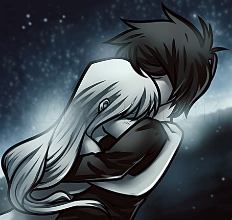 How To Draw An Anime Hug Anime Hug Emo Love Cartoon Cute Emo Couples