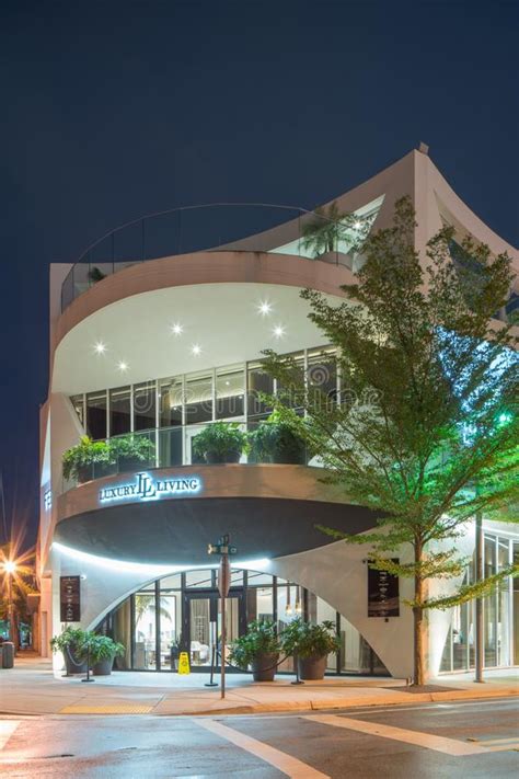 Night Photo Of The Luxury Living Store Design District Miami Florida