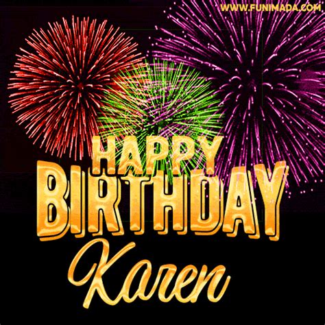 Wishing You A Happy Birthday Karen Best Fireworks  Animated