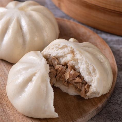 Delicious Baozi Chinese Steamed Meat Bun Is Ready To Eat On Serving