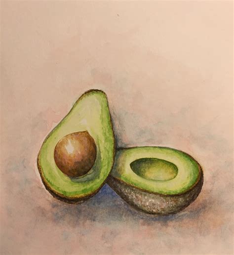 My First Painting Ever An Avocado Watercolor That Reminds Me Of Pears