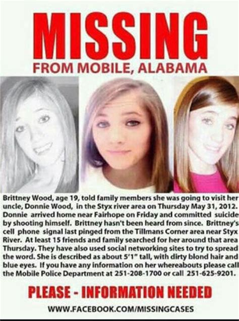 Brittney Nicole Wood Defrosting Cold Cases Missing Persons Alabama