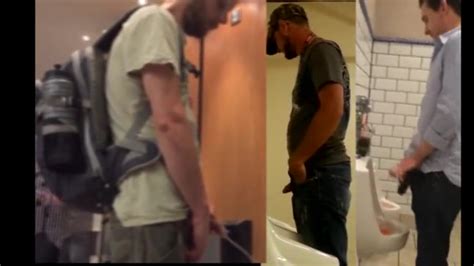 Montage Of Guys With Big Dicks Pissing At The Urinal