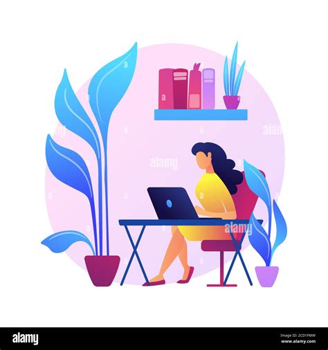 Biophilic Design In Workspace Abstract Concept Vector Illustration