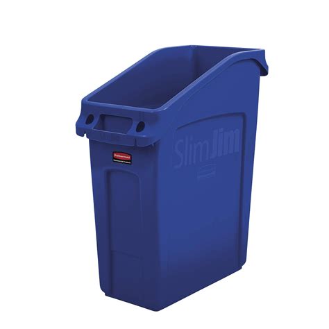 Rubbermaid Slim Jim Under Counter Container 13 Gallon Blue Wgl 2 S