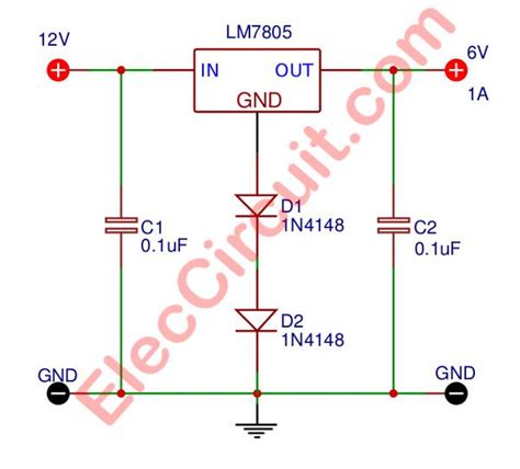 An Electronic Circuit Diagram Showing The Current Voltages And Power