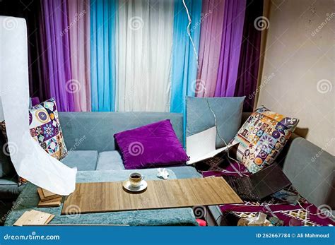 Messy Apartment Or Messy Living Room And Some Stuff Stock Photo Image