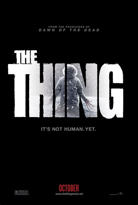 This is notably the only time that the thing is shown with its original body in the carpenter film chronology. The Thing (2011) poster - The Reel Bits