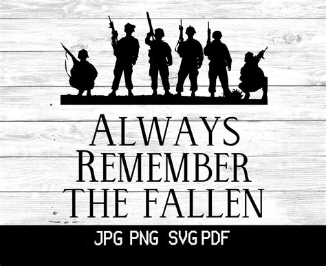 Always Remember The Fallen Svg Remembrance Svg Png Print Etsy