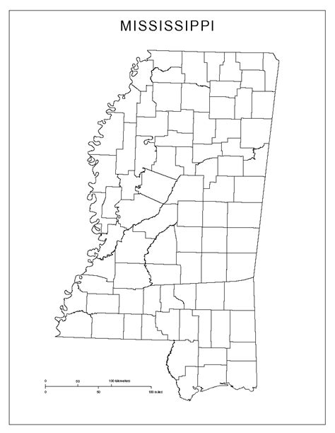 Mississippi Blank Map