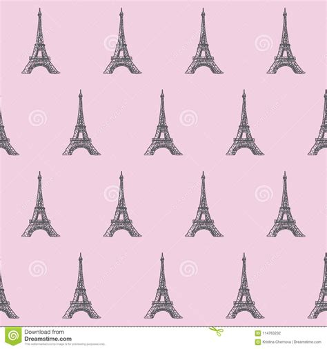 Loved Paris Vector Illustration With The Image Of The Eiffel Tower