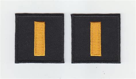 Lt Lieutenant Dark Gold On Black Collar Patches 15 Large