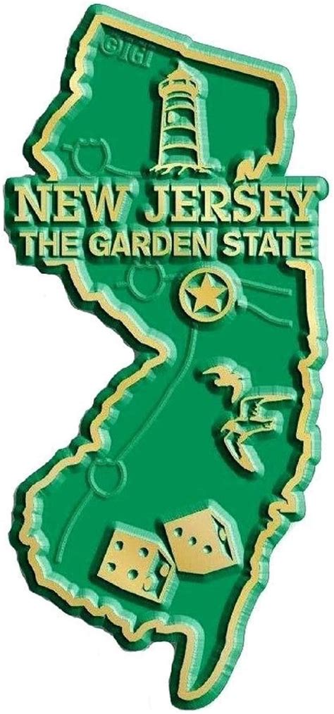 Amazon Com New Jersey The Garden State Map Fridge Magnet Home Kitchen
