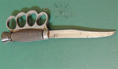 British Ww1 Hibbert And Son Knuckle Duster Trench Knife Thistle Pommel