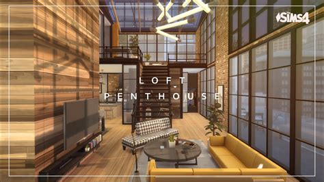 Loft Penthouse No Cc Sims 4 Stop Motion Build Youtube