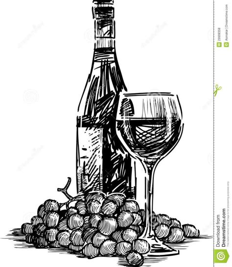 Illustration à propos Dirigez le dessin d une bouteille de vin avec un