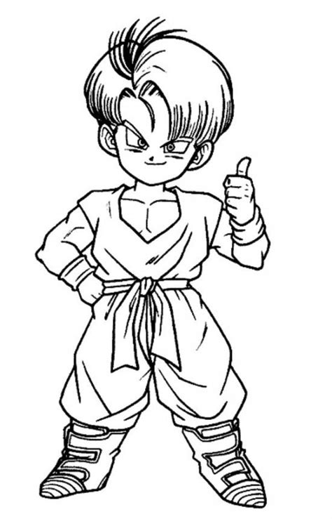 Dragon ball z trunks coloring pages to print template. Son Goku & Dragon Ball Z Coloring Pages For Kids / All About Free ... | Dragon ball z, Dragon ...