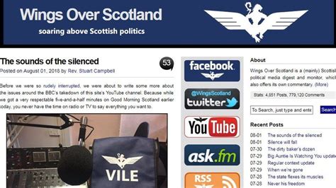 Bbc Criticised After Wings Over Scotland Has Youtube Channel Removed