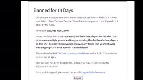 Kid Breaks Pc The 14 Days Roblox Ban Youtube