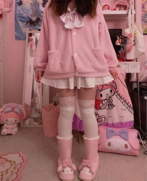 Pink White Sanrio My Melody Cutecore Cute Pretty Outfits