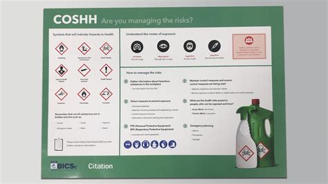 A3 Control Of Substances Hazardous To Health COSHH Poster BICSc