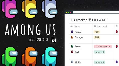 Check spelling or type a new query. The Among Us Game Tracker Template for Notion