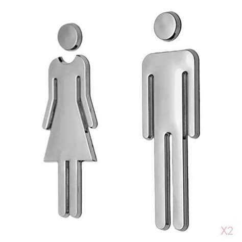 Manandwoman Wc Decals Toilet Signs Restroom Washroom Signage Plaque
