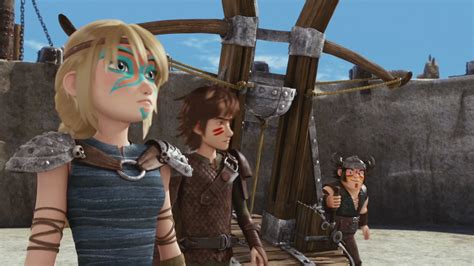image snotlout hiccup and astrid by the sheep launcher how to train your dragon wiki