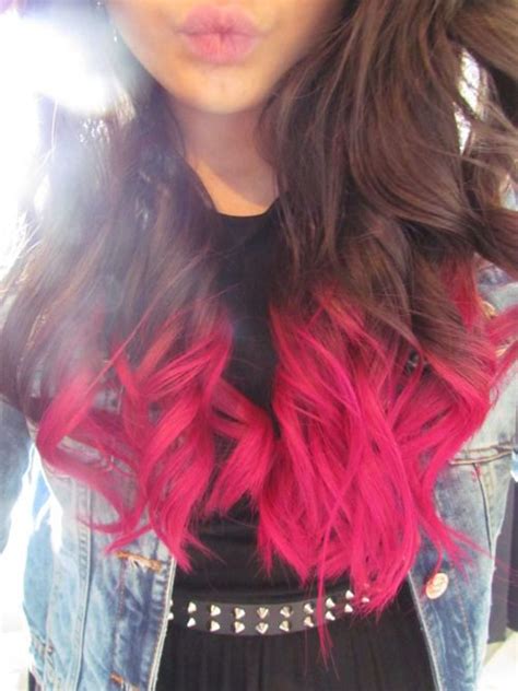 Hot Pink Tips Hair Dye Tips Dip Dye Hair Pink Dip Dye