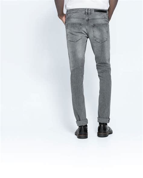 zara skinny jeans in gray for men lyst
