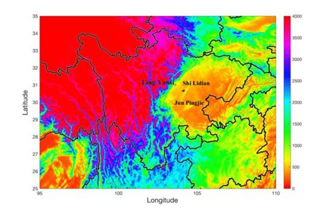 map of elevation near chengdu city sichuan province the black download scientific diagram