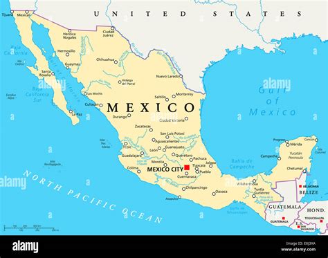 Mexico Map Of States And Capitals World Map