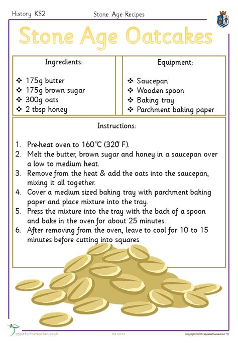How To Make Stone Age Oatcakes Recipe Poster Apple For The Teacher Ltd