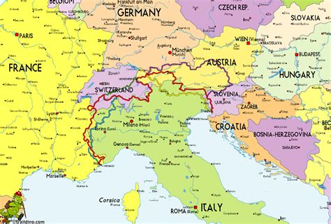 Mapa De Francia E Italia