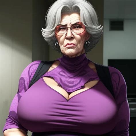 High Resolution Image Gilf Huge Sexy Huge Serious Woman Granny