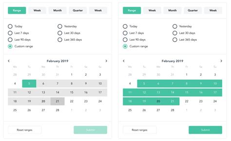 Vue Js Date Range Picker With Multiples Ranges And Presets