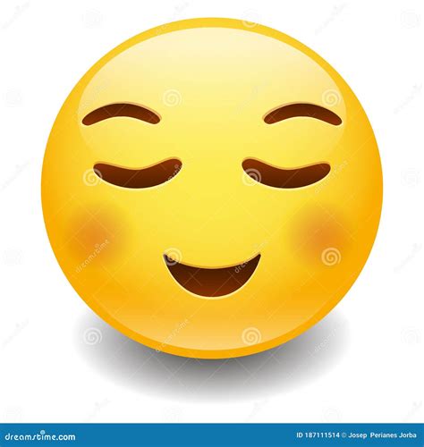 Relieved Expression Emoji Smiley Face Vector Design Art Stock Vector