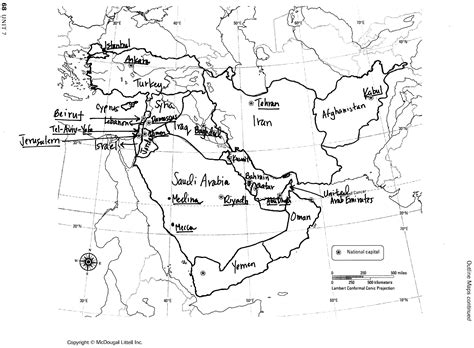 Southwest Asia Political Map Quiz Study Guide Mr Hammett World