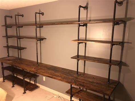Stained Wood And Dark Metal Pipes Closet Pipe Furniture Home