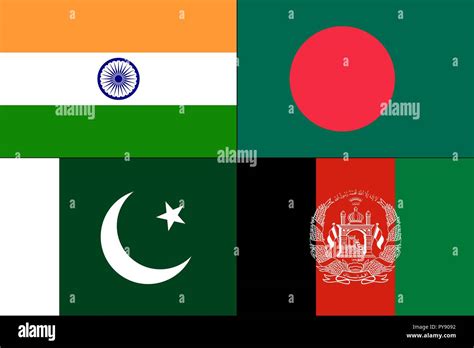 Vector Illustration Of Different Countries Flags Set Colorful