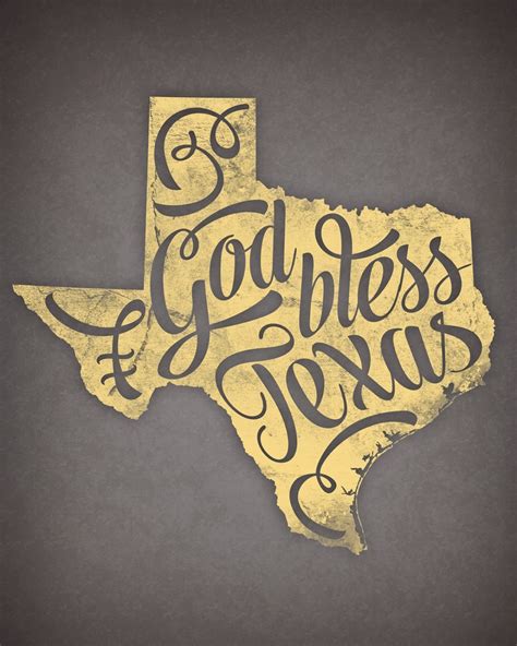 God Bless Texas State Print 8 X 10 Etsy