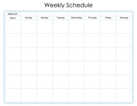 6 Best Images Of Free Printable Weekly Workout Schedule Printable