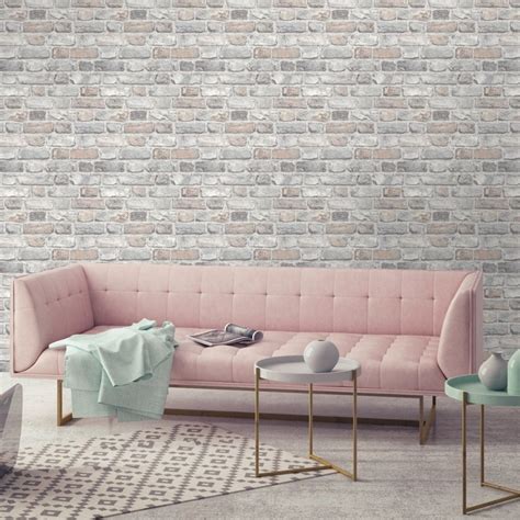 Battersea Brick Wall Effect Wallpaper Pastel In 2020