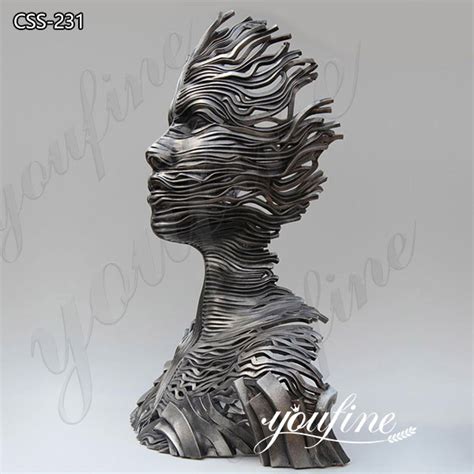 Modern Abstract Stainless Steel Human Figure Sculpture For Sale Css 231