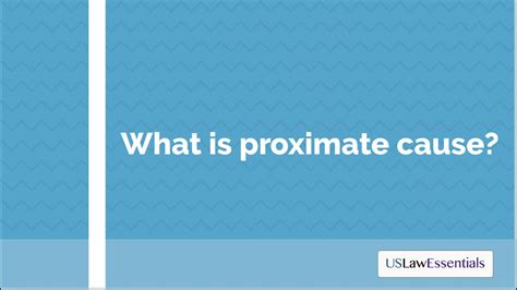 What Is Proximate Cause Youtube