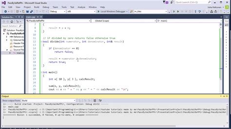 You can also pass a reference to the function. C++ Tutorial: Pass by value, reference and pointer - YouTube